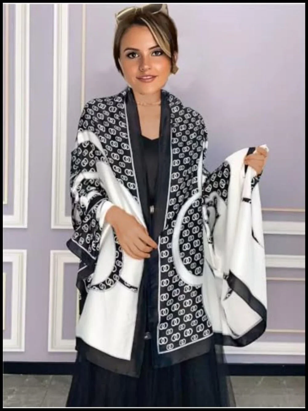 Luxury Large Silk Scarf Fashion Shawl Wrap Lightweight Satin Summer
